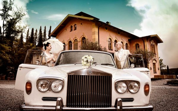 Hochzeitsfoto mit Rolls Royce