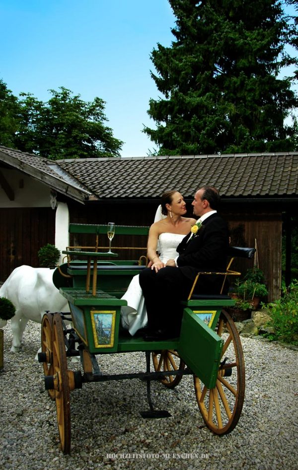 Hochzeitspaar in einer Kutsche